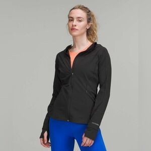 Lululemon Mist Over Windbreaker Black Size 6 Water-Repellent Hooded Jacket
